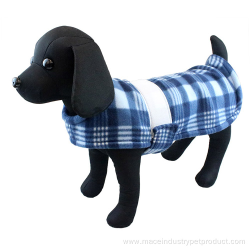 knitted Plaid fleece thickened pet jacket pet clothes